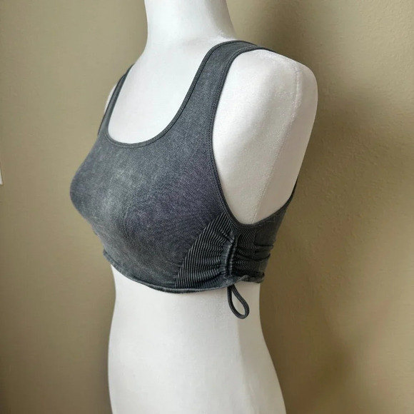 FOREVER 21 Ruched Side Ribbed Crop Top Bralette - Small - Picture 3 of 6